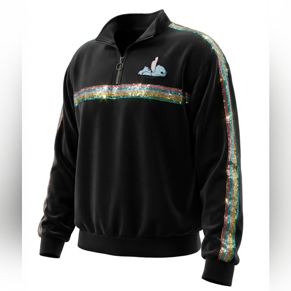 Disney Retro Streetwear Y2K Varsity Jacket with Rainbow Accents